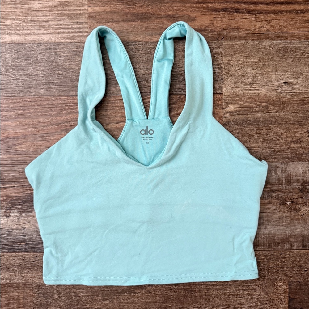 ALO Yoga Light Blue Airbrush Real Bra Tank